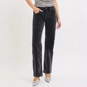 RISEN Tummy Control Mid Rise Straight Leg Corduroy Pants